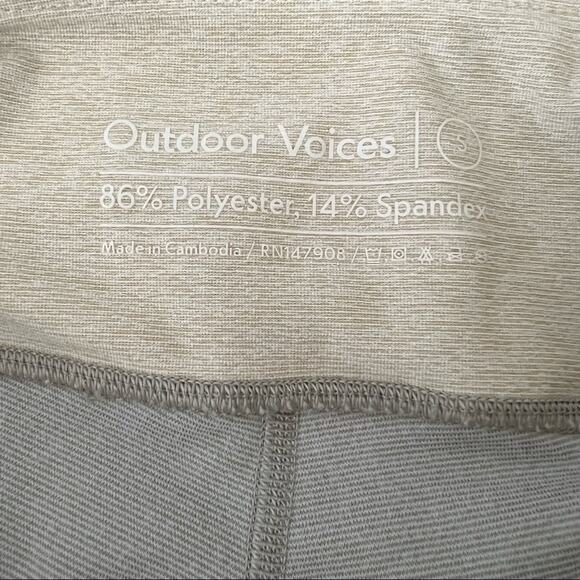 Outdoor Voices gray tan pink yellow colorblock dipped leggings 26” inseam - Picture 4 of 4